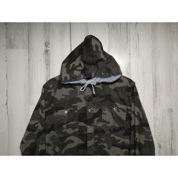 Molokai Surf Co Hooded Shirt Mens Size M Camoflague Long Sleeve - Picture 4 of 8